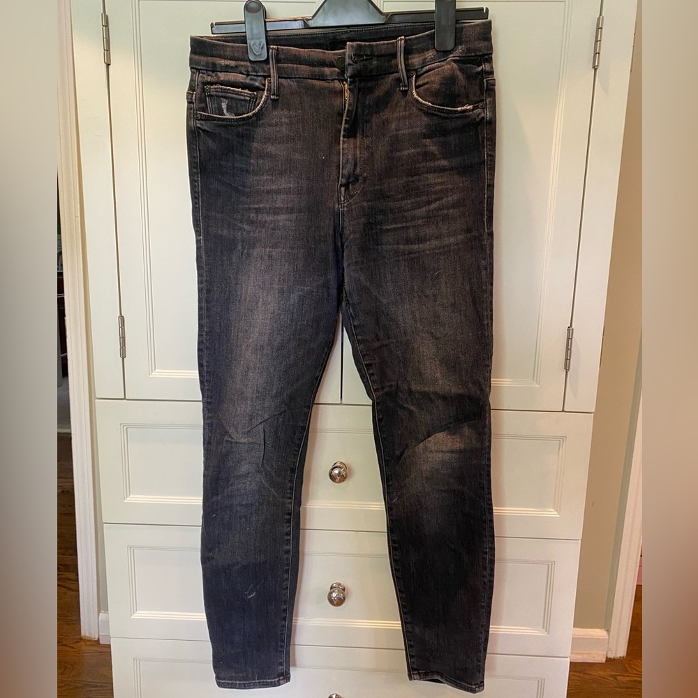 MOTHER "Looker High-Rise Ankle Skinny" Jeans in Leave the Light On Size: 29